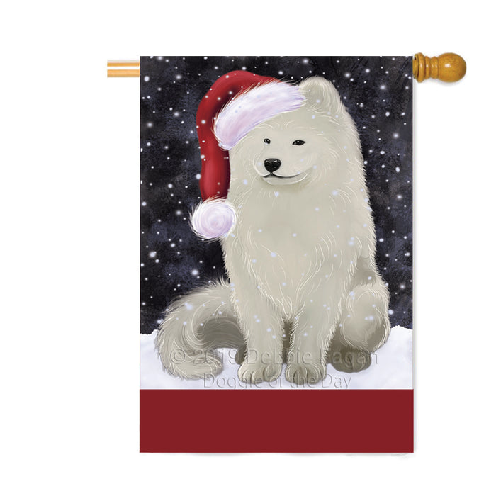 Personalized Let It Snow Happy Holidays Samoyed Dog Custom House Flag FLG-DOTD-A62487