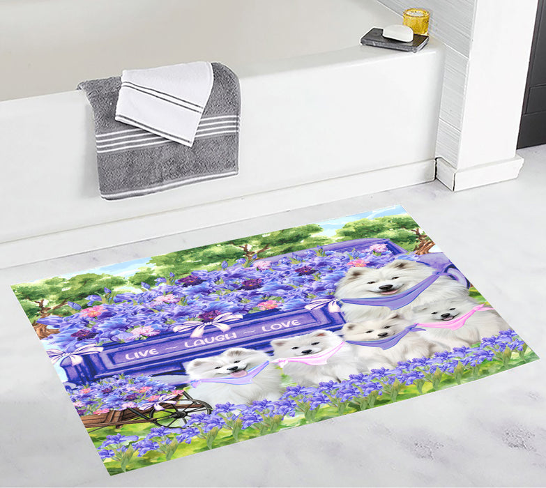 Samoyed Personalized Bath Mat, Explore a Variety of Custom Designs, Anti-Slip Bathroom Rug Mats, Pet and Dog Lovers Gift