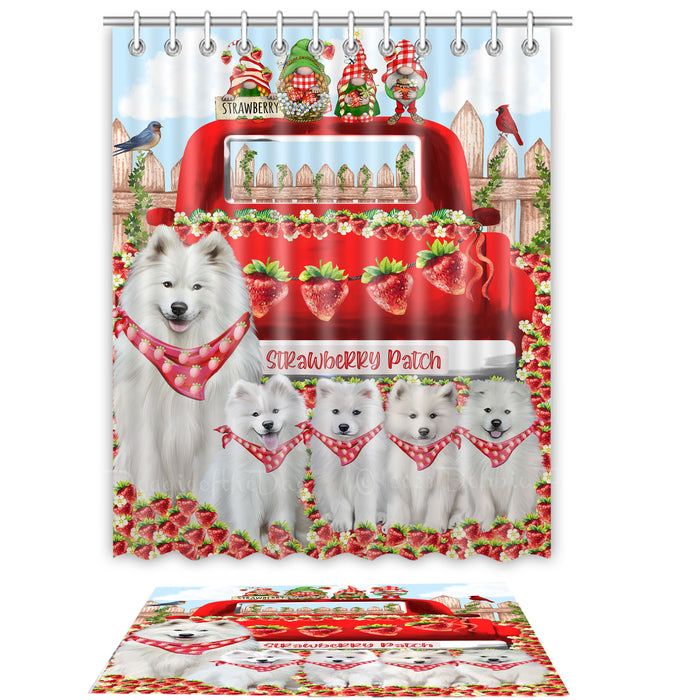Samoyed Shower Curtain with Bath Mat Set, Custom, Curtains and Rug Combo for Bathroom Decor, Personalized, Explore a Variety of Designs, Dog Lover's Gifts