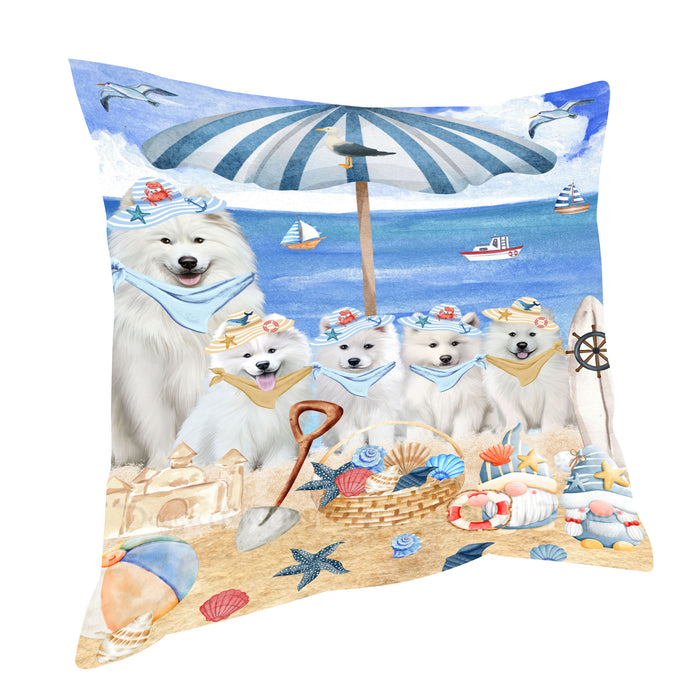 Samoyed Pillow, Explore a Variety of Personalized Designs, Custom, Throw Pillows Cushion for Sofa Couch Bed, Dog Gift for Pet Lovers