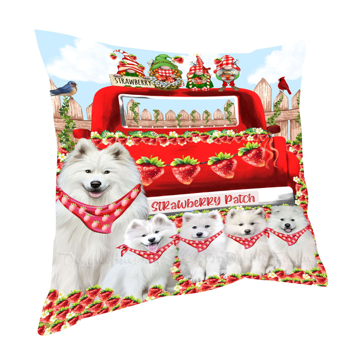 Samoyed Throw Pillow, Explore a Variety of Custom Designs, Personalized, Cushion for Sofa Couch Bed Pillows, Pet Gift for Dog Lovers