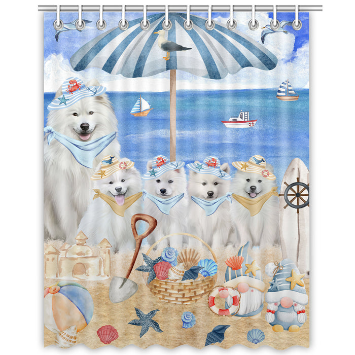 Samoyed Shower Curtain, Explore a Variety of Custom Designs, Personalized, Waterproof Bathtub Curtains with Hooks for Bathroom, Gift for Dog and Pet Lovers