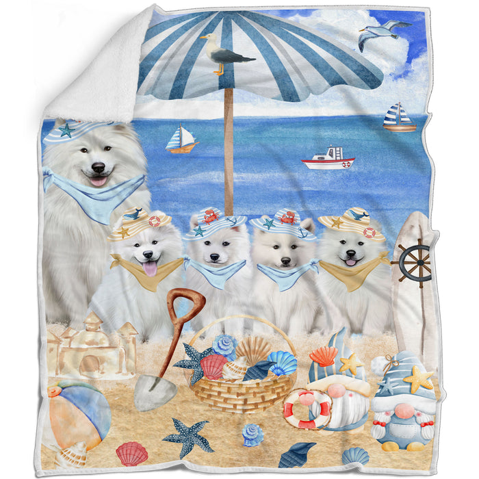 Samoyed Blanket: Explore a Variety of Designs, Custom, Personalized Bed Blankets, Cozy Woven, Fleece and Sherpa, Gift for Dog and Pet Lovers