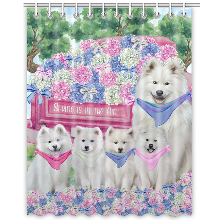 Samoyed Shower Curtain, Custom Bathtub Curtains with Hooks for Bathroom, Explore a Variety of Designs, Personalized, Gift for Pet and Dog Lovers