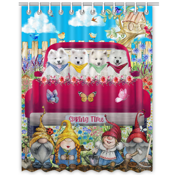 Samoyed Shower Curtain, Explore a Variety of Personalized Designs, Custom, Waterproof Bathtub Curtains with Hooks for Bathroom, Dog Gift for Pet Lovers