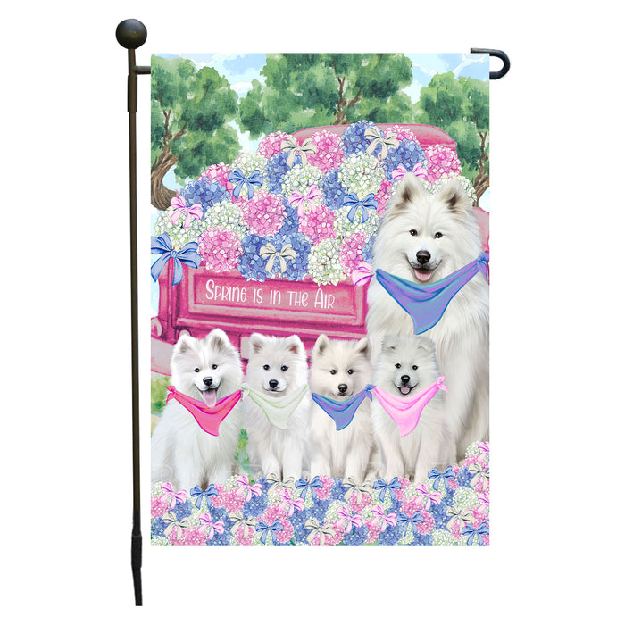 Samoyed Dogs Garden Flag: Explore a Variety of Personalized Designs, Double-Sided, Weather Resistant, Custom, Outdoor Garden Yard Decor for Dog and Pet Lovers