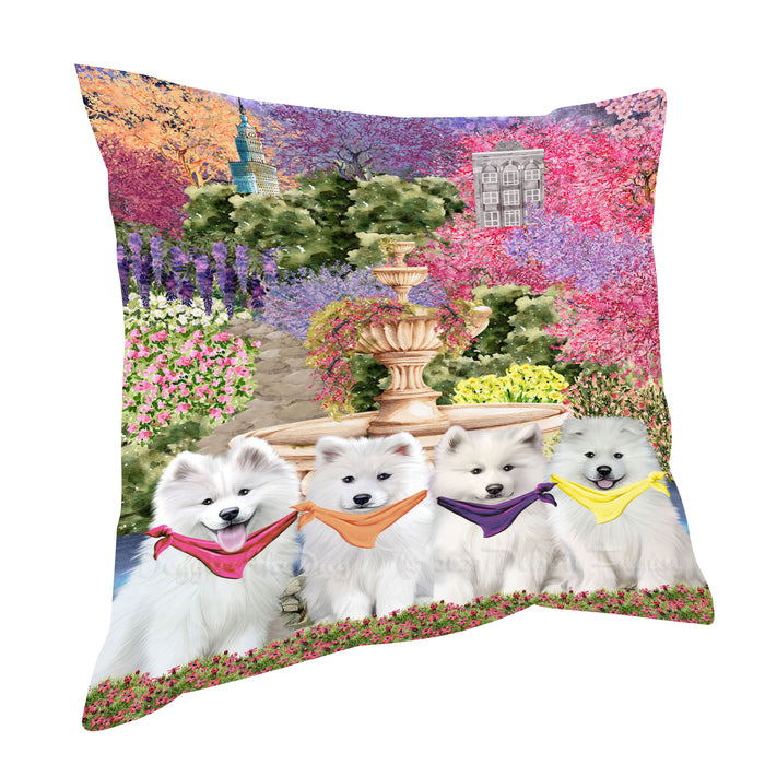 Samoyed Throw Pillow: Explore a Variety of Designs, Custom, Cushion Pillows for Sofa Couch Bed, Personalized, Dog Lover's Gifts