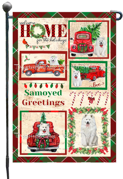 Welcome Home for Christmas Holidays Samoyed Dogs Garden Flag GFLG67041