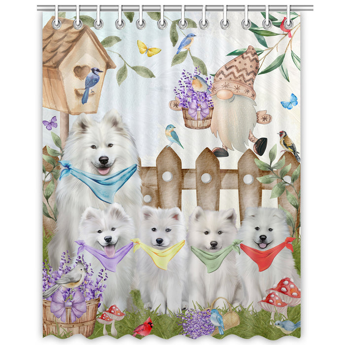 Samoyed Shower Curtain, Explore a Variety of Personalized Designs, Custom, Waterproof Bathtub Curtains with Hooks for Bathroom, Dog Gift for Pet Lovers