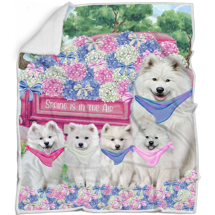 Samoyed Blanket: Explore a Variety of Designs, Cozy Sherpa, Fleece and Woven, Custom, Personalized, Gift for Dog and Pet Lovers