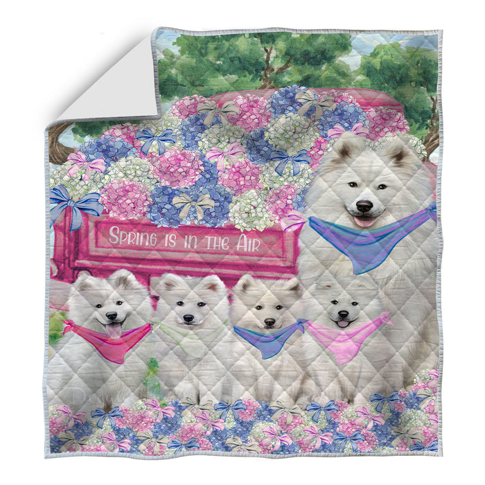 Samoyed Quilt: Explore a Variety of Custom Designs, Personalized, Bedding Coverlet Quilted, Gift for Dog and Pet Lovers