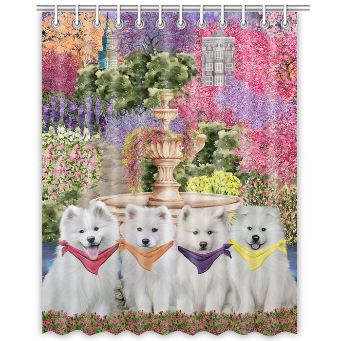 Samoyed Shower Curtain, Personalized Bathtub Curtains for Bathroom Decor with Hooks, Explore a Variety of Designs, Custom, Pet Gift for Dog Lovers
