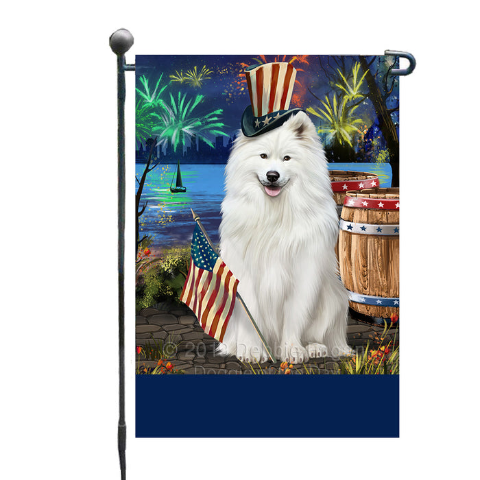 Personalized 4th of July Firework Samoyed Dog Custom Garden Flags GFLG-DOTD-A58060
