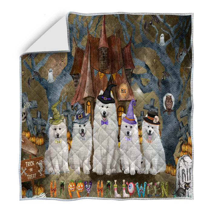 Samoyed Quilt: Explore a Variety of Bedding Designs, Custom, Personalized, Bedspread Coverlet Quilted, Gift for Dog and Pet Lovers