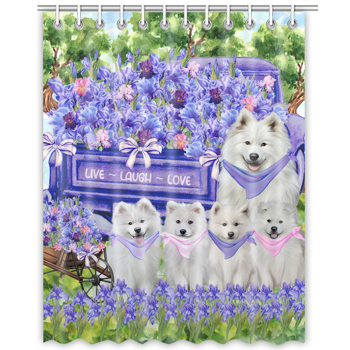 Samoyed Shower Curtain: Explore a Variety of Designs, Custom, Personalized, Waterproof Bathtub Curtains for Bathroom with Hooks, Gift for Dog and Pet Lovers