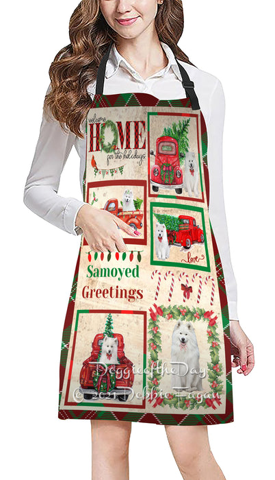 Welcome Home for Holidays Samoyed Dogs Apron Apron48444