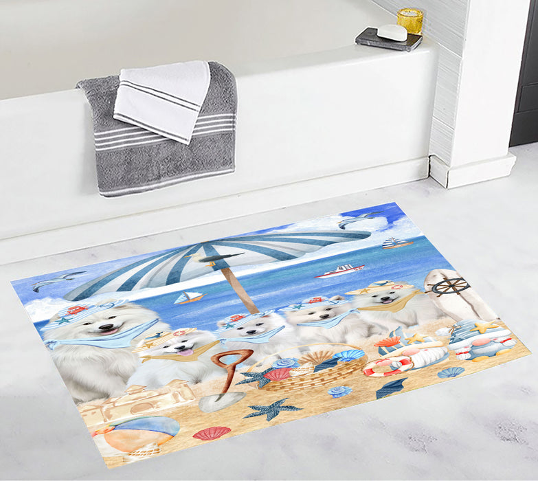 Samoyed Personalized Bath Mat, Explore a Variety of Custom Designs, Anti-Slip Bathroom Rug Mats, Pet and Dog Lovers Gift