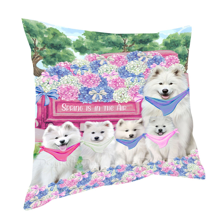 Samoyed Throw Pillow: Explore a Variety of Designs, Cushion Pillows for Sofa Couch Bed, Personalized, Custom, Dog Lover's Gifts
