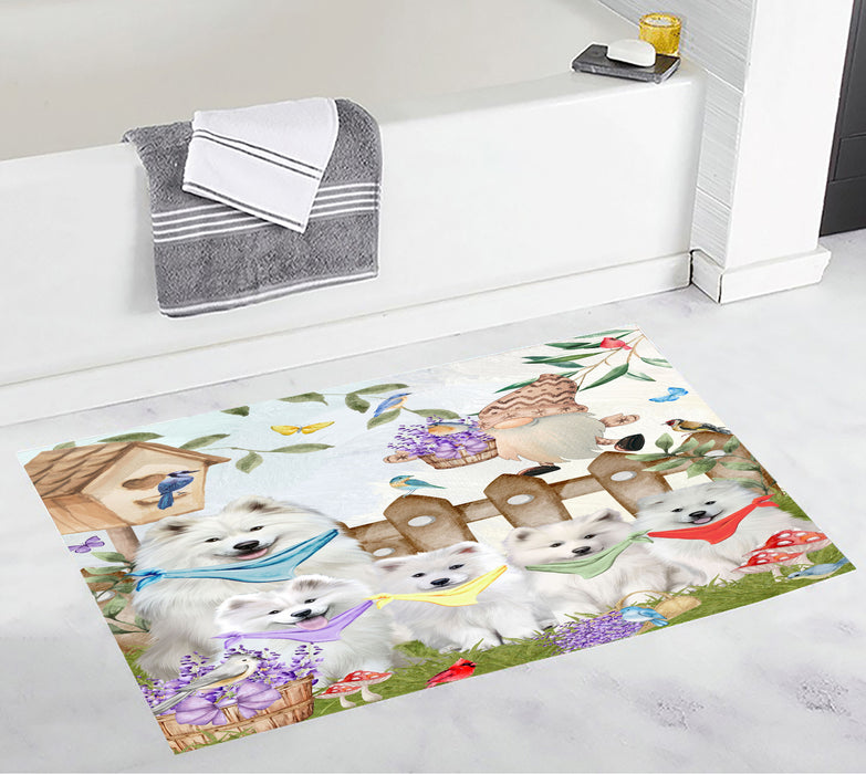 Samoyed Bath Mat: Explore a Variety of Designs, Personalized, Anti-Slip Bathroom Halloween Rug Mats, Custom, Pet Gift for Dog Lovers