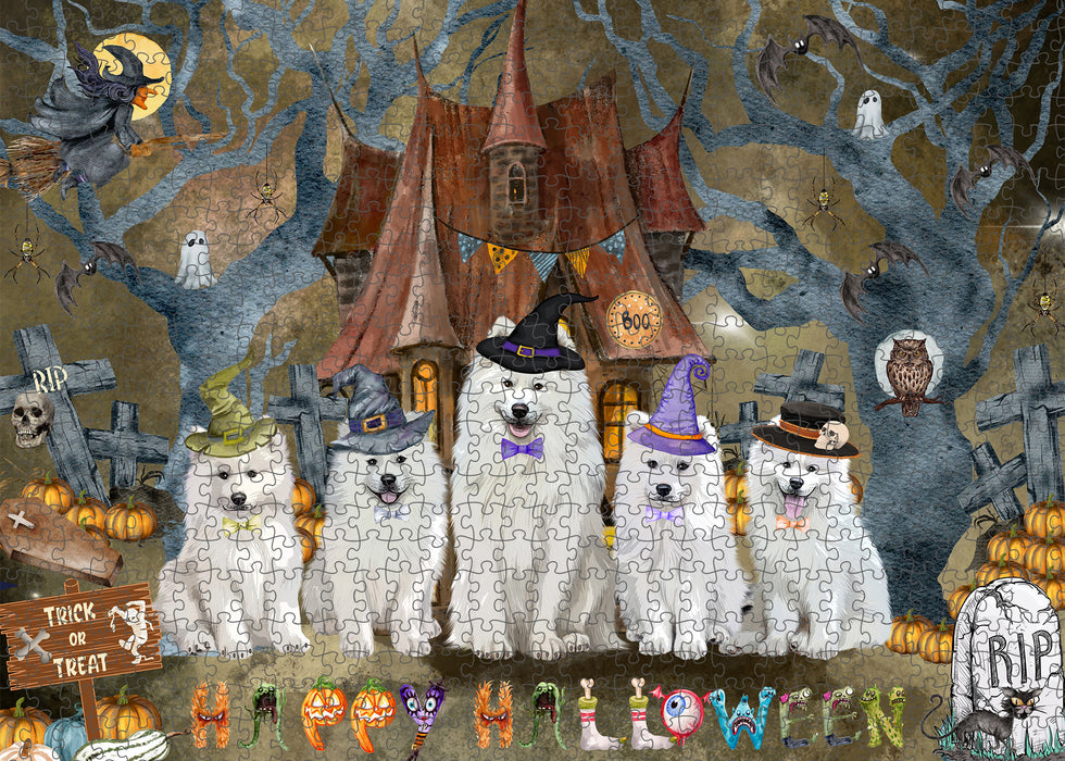 Samoyed Jigsaw Puzzle: Explore a Variety of Designs, Interlocking Halloween Puzzles for Adult, Custom, Personalized, Pet Gift for Dog Lovers