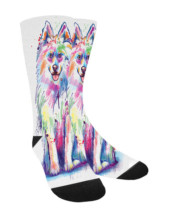 Watercolor Samoyed Dog Women's Casual Socks