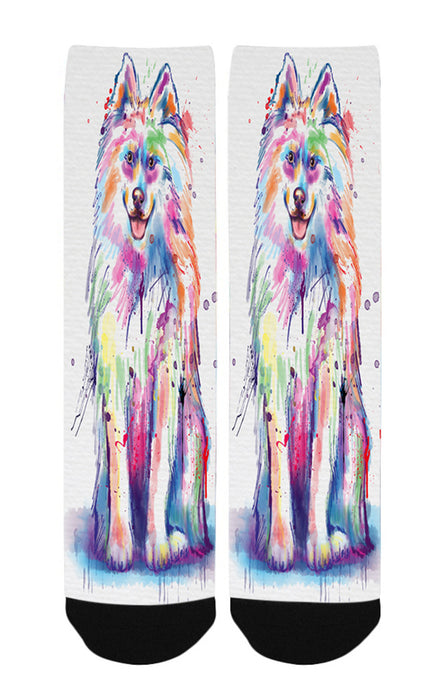 Watercolor Samoyed Dog Women's Casual Socks