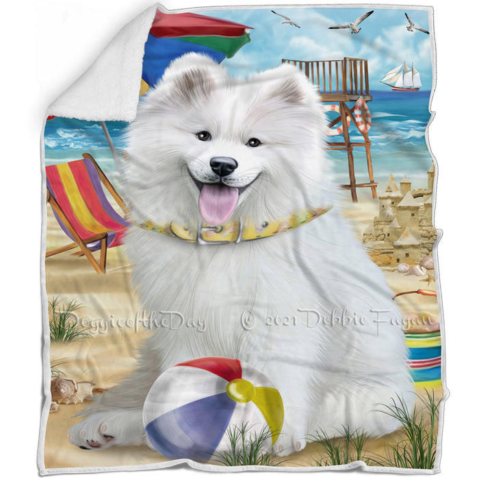 Pet Friendly Beach Samoyed Dog Blanket BLNKT53238
