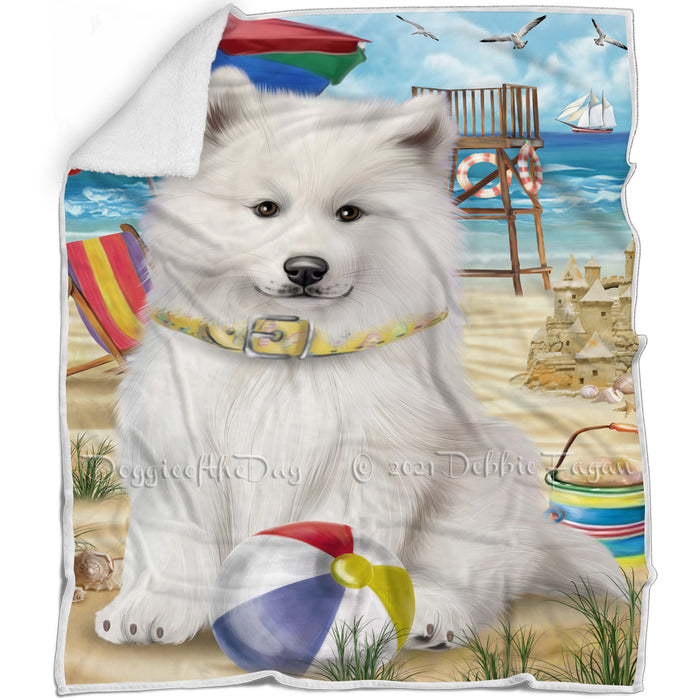 Pet Friendly Beach Samoyed Dog Blanket BLNKT53247