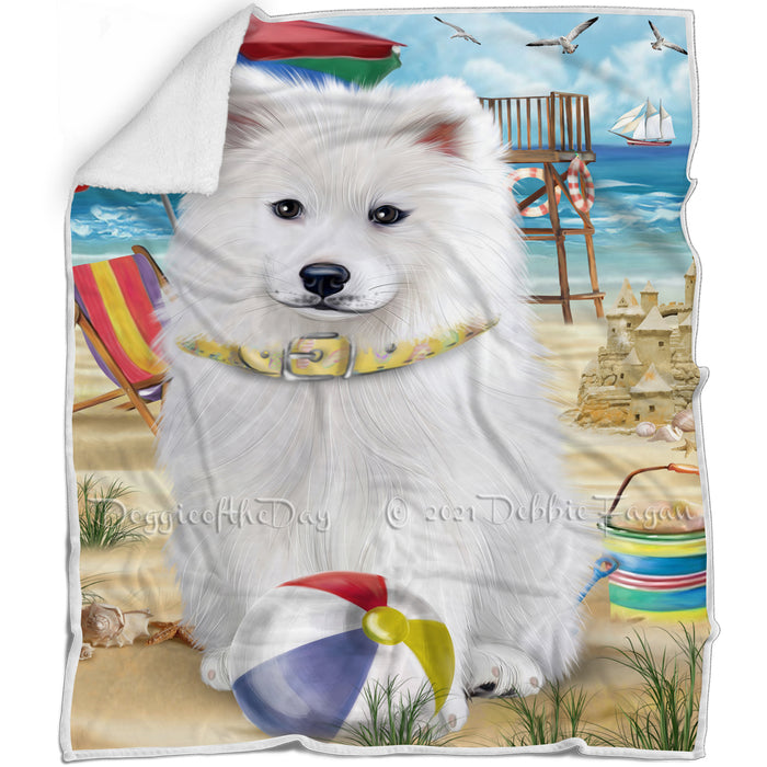 Pet Friendly Beach Samoyed Dog Blanket BLNKT53256
