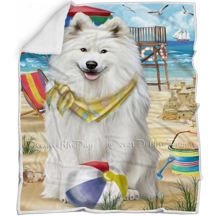 Pet Friendly Beach Samoyed Dog Blanket BLNKT53274