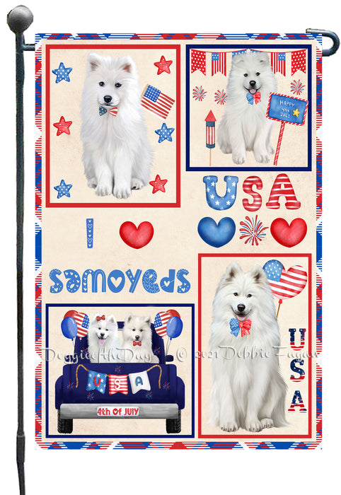 4th of July Independence Day I Love USA Samoyed Dogs Garden Flag GFLG66934