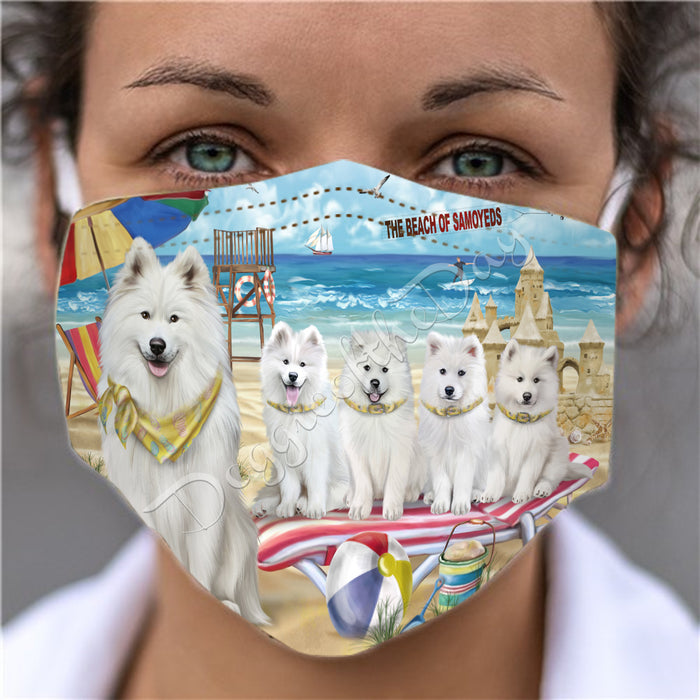 Pet Friendly Beach Samoyed Dogs Face Mask FM49134