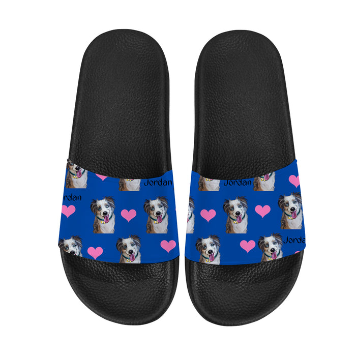 Custom Add Your Photo Here PET Dog Cat Photos on Women's Slide Sandals