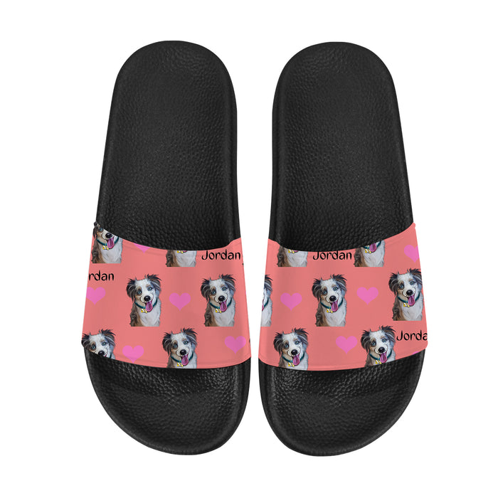 Custom Add Your Photo Here PET Dog Cat Photos on Women's Slide Sandals