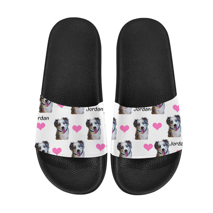 Custom Add Your Photo Here PET Dog Cat Photos on Women's Slide Sandals