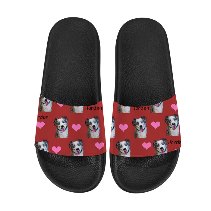 Custom Add Your Photo Here PET Dog Cat Photos on Women's Slide Sandals