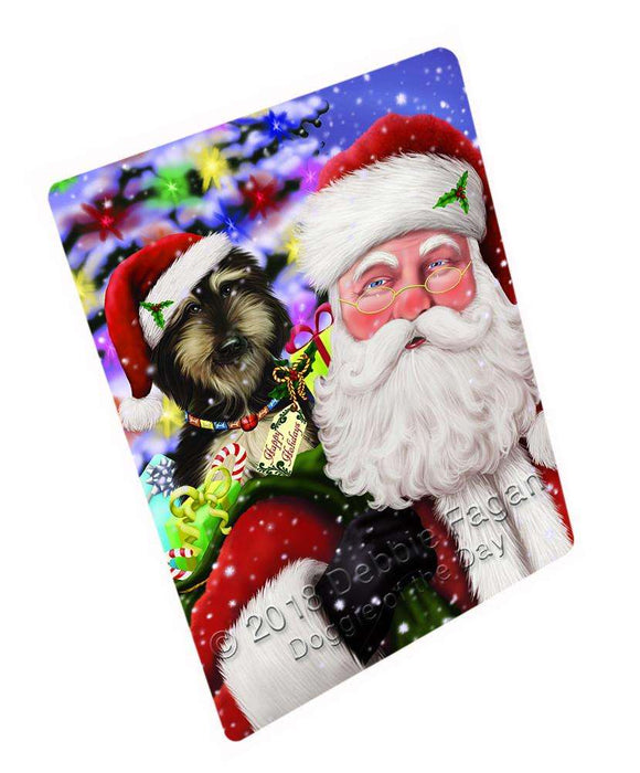 Santa Carrying Afghan Hound Dog and Christmas Presents Blanket BLNKT100281