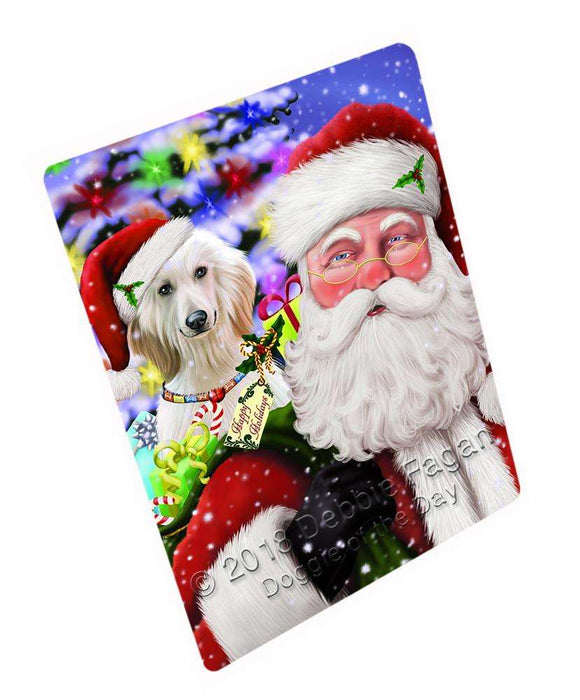 Santa Carrying Afghan Hound Dog and Christmas Presents Blanket BLNKT100290