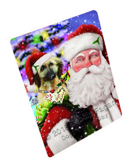 Santa Carrying Afghan Hound Dog and Christmas Presents Blanket BLNKT100308