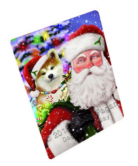 Santa Carrying Akita Dog and Christmas Presents Blanket BLNKT100317