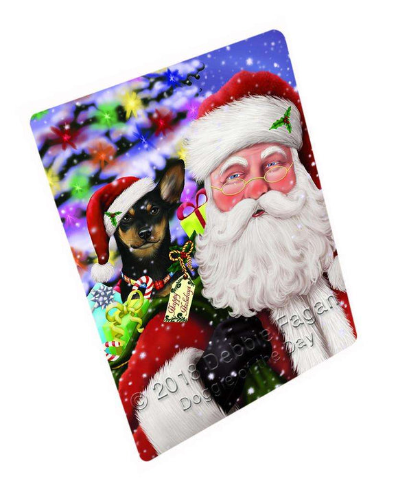 Santa Carrying Australian Kelpie Dog and Christmas Presents Cutting Board C66321