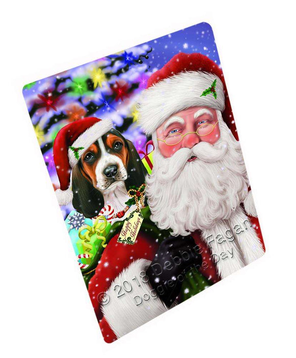 Santa Carrying Basset Hound Dog and Christmas Presents Cutting Board C66324