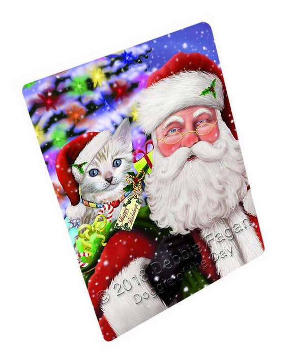 Santa Carrying Bengal Cat and Christmas Presents Cutting Board C65460