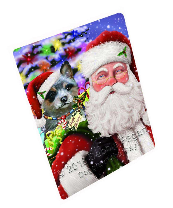 Santa Carrying Blue Heeler Dog and Christmas Presents Cutting Board C65478