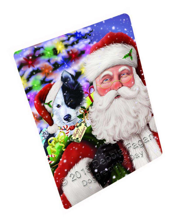 Santa Carrying Border Collie Dog and Christmas Presents Blanket BLNKT102999
