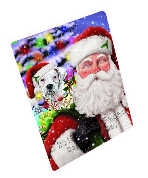 Santa Carrying Boxer Dog and Christmas Presents Cutting Board C66342