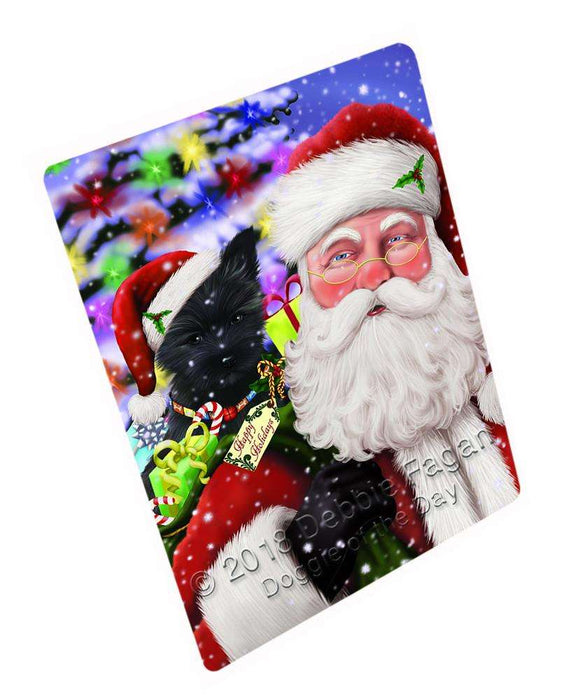 Santa Carrying Cairn Terrier Dog and Christmas Presents Blanket BLNKT103080
