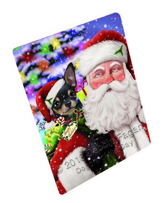 Santa Carrying Chihuahua Dog and Christmas Presents Cutting Board C66378