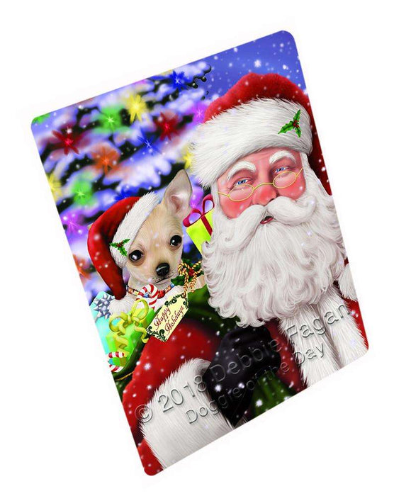 Santa Carrying Chihuahua Dog and Christmas Presents Cutting Board C66381