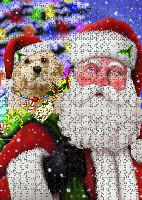 Santa Carrying Cocker Spaniel Dog and Christmas Presents Puzzle with Photo Tin PUZL81892